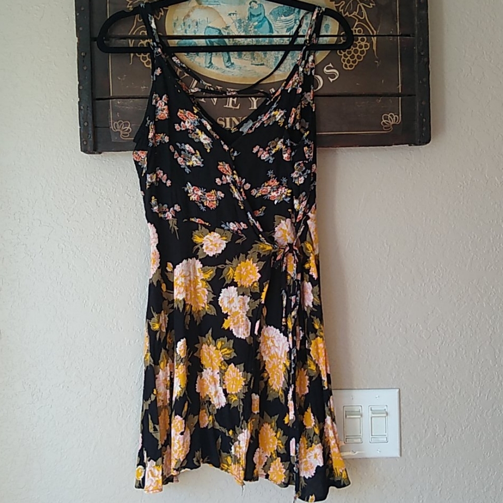 Beautiful Flowing Wrap Dress Boho Floral